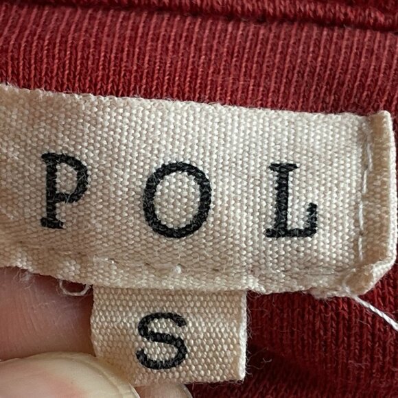 POL Jeans Style Oversized Cropped Jacket Sweatshirt Rust Trucker Pockets  Size S - Picture 6 of 9